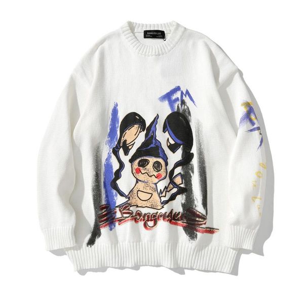 ybaby cartoon printed men's harajuku trend hip hop crew neck sweater street trend loose pullover mens sweater, White;black
ybaby cartoon printed men's harajuku trend hip hop crew neck sweater street trend loose pullover mens sweater, White;black
