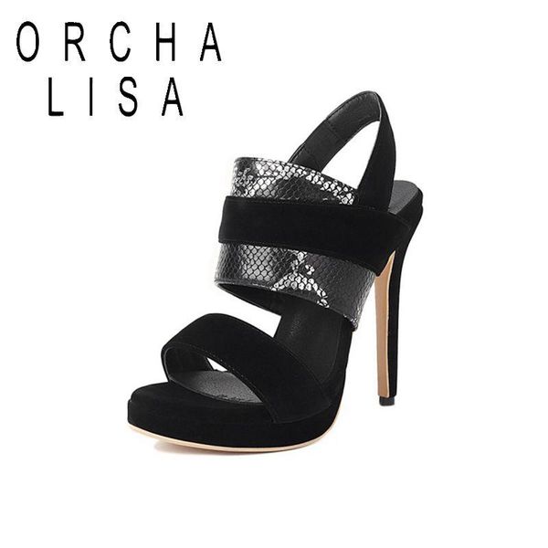 sandals orcha lisa 2021 women high heels 12cm peep toe summer slip on party shoes flock snakeskin big size 30-52, Black
sandals orcha lisa 2021 women high heels 12cm peep toe summer slip on party shoes flock snakeskin big size 30-52, Black