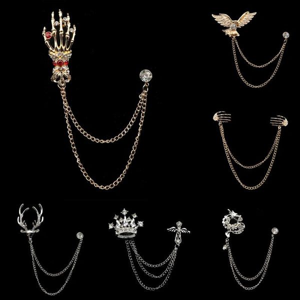 pins, brooches retro men suit tassel chain lapel pin dragon deer crown skull hand brooch classic vintage punk style breastpin gifts, Gray
pins, brooches retro men suit tassel chain lapel pin dragon deer crown skull hand brooch classic vintage punk style breastpin gifts, Gray