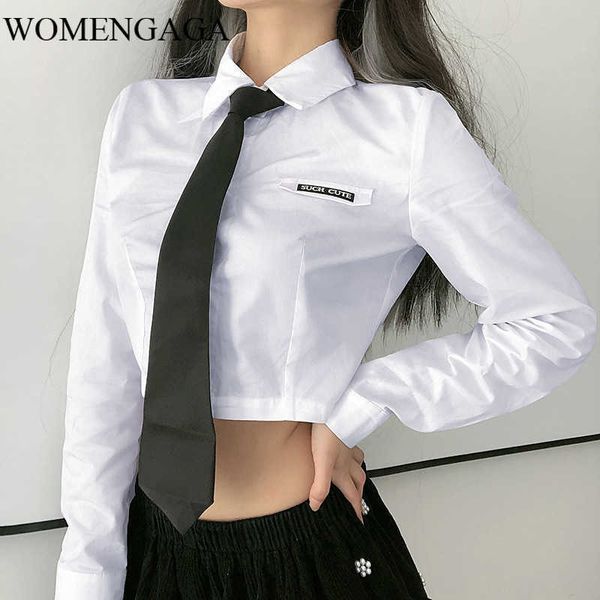 womengaga academic tie long-sleeved shirt women's autumn korean all-match white short lapel student blouse uy8j 210603
womengaga academic tie long-sleeved shirt women's autumn korean all-match white short lapel student blouse uy8j 210603