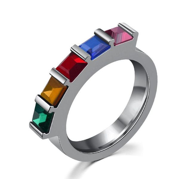 cluster rings laser cut stainless steel inlaid five-color rainbow zircon ring for women and men, Golden;silver
cluster rings laser cut stainless steel inlaid five-color rainbow zircon ring for women and men, Golden;silver