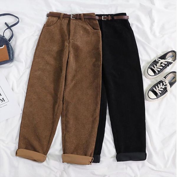 spring corduroy high street vintage women pants korean long wide leg casual elegant belt loose harajuku k013, Black;white
spring corduroy high street vintage women pants korean long wide leg casual elegant belt loose harajuku k013, Black;white