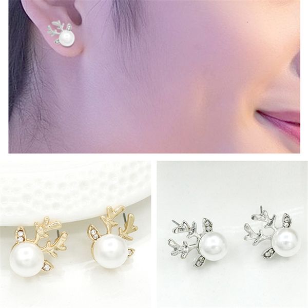 exquisite fashion micro inlaid pearl antler earrings simple elegant generous earrings deer head earrings, Silver
exquisite fashion micro inlaid pearl antler earrings simple elegant generous earrings deer head earrings, Silver