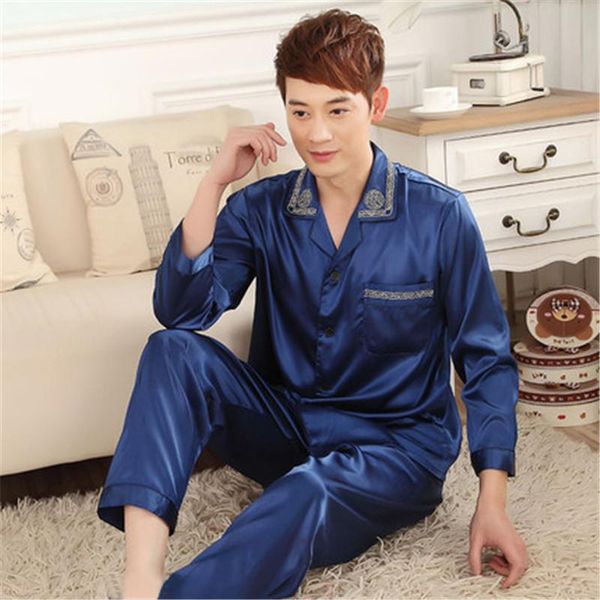 men's sleepwear mens silk pajamas set satin chinese turn down collar pure pyjama homme long sleeve sleeping shirt brand male luxury, Black;brown
men's sleepwear mens silk pajamas set satin chinese turn down collar pure pyjama homme long sleeve sleeping shirt brand male luxury, Black;brown
