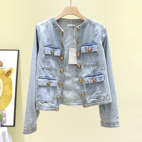 women's jackets spring streetwear short denim jacket women autumn double breasted pocket loose outerwear casual jeans coat female cloth, Black;brown
women's jackets spring streetwear short denim jacket women autumn double breasted pocket loose outerwear casual jeans coat female cloth, Black;brown