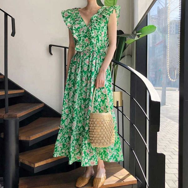 summer elegant v-neck pleated ruffled design 2 color dress korean style ins loose backless women maxi dresses 210527, Black;gray
summer elegant v-neck pleated ruffled design 2 color dress korean style ins loose backless women maxi dresses 210527, Black;gray
