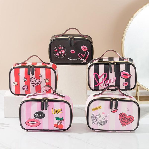 makeup bag lips heart letter print waterproof barrel-shaped zipper toiletry pouch cosmetic bag beauty case travel organizer
makeup bag lips heart letter print waterproof barrel-shaped zipper toiletry pouch cosmetic bag beauty case travel organizer