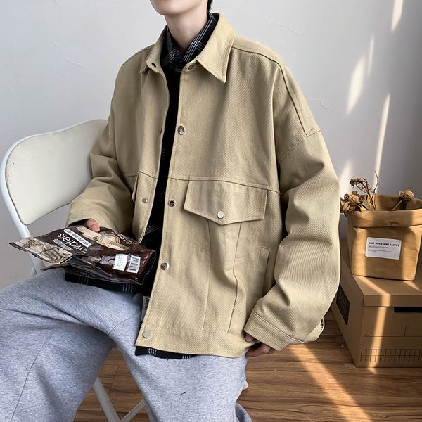 brand work jacket men's national fashion functional wind loose bf trend handsome student khaki casual coat, Black;brown
brand work jacket men's national fashion functional wind loose bf trend handsome student khaki casual coat, Black;brown