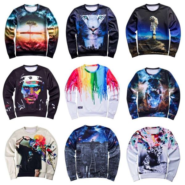 autumn new men's printed dusk tree paint / star tiger 3d round neck sweater, Black
autumn new men's printed dusk tree paint / star tiger 3d round neck sweater, Black