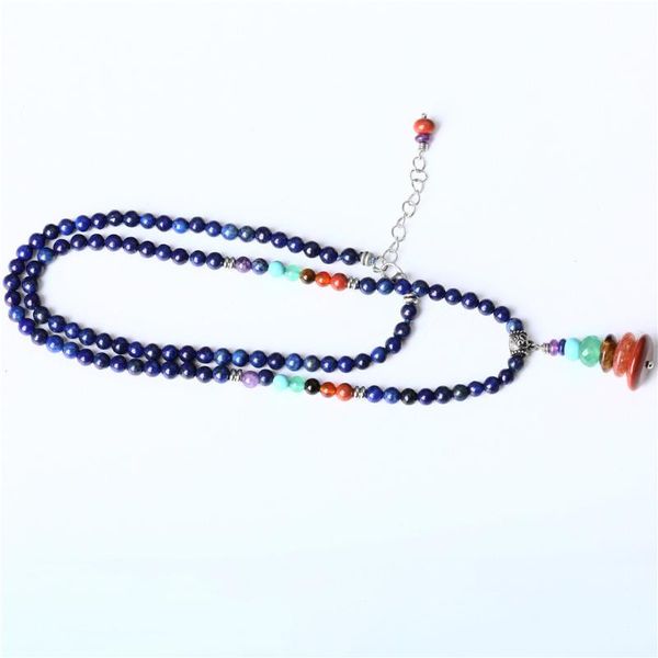 beaded, strands lapis lazuli beads bracelet and necklace dual purposefor men thin phoenix seven star chakra, Black 
beaded, strands lapis lazuli beads bracelet and necklace dual purposefor men thin phoenix seven star chakra, Black