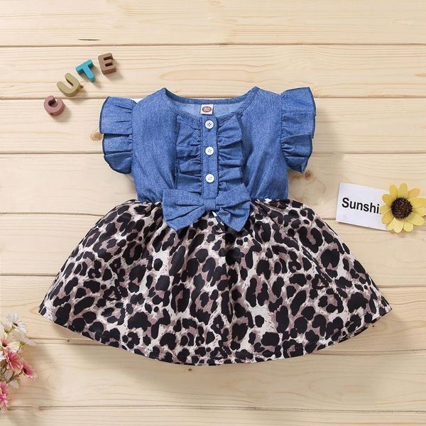 girl's dresses fashion girls dress toddler baby bowknot denim splice leopard print princess girl o-neck sleeve clothing 0-4 years, Red;yellow
girl's dresses fashion girls dress toddler baby bowknot denim splice leopard print princess girl o-neck sleeve clothing 0-4 years, Red;yellow