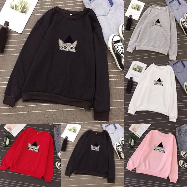 women's hoodies & sweatshirts print hooded fashion autumn sweatshirt coat men women casual long sleeve o-neck cat printed pullov, Black
women's hoodies & sweatshirts print hooded fashion autumn sweatshirt coat men women casual long sleeve o-neck cat printed pullov, Black