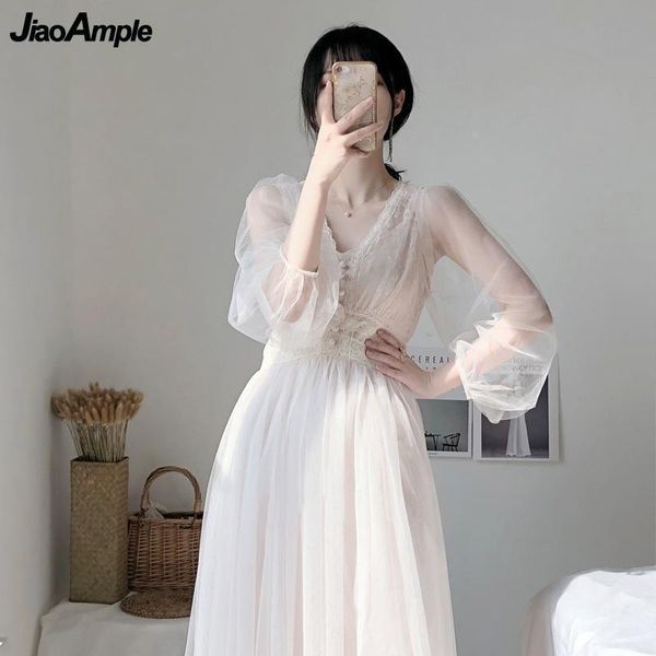 casual dresses 2021 girls sweet mesh white dress women fashion elegant button a-line lace v-neck gown spring summer puff sleeve clothing, Black;gray
casual dresses 2021 girls sweet mesh white dress women fashion elegant button a-line lace v-neck gown spring summer puff sleeve clothing, Black;gray