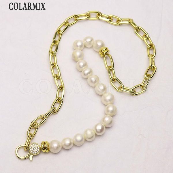 4 strand 9-10mm pearls necklace handmade necklace link metal chain women long gift jewelry chain 9794, Silver