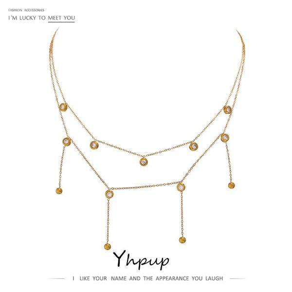 chains yhpup stainless steel double layered jewelry chain necklace exquisite bling cubic zirconia collar for women girls gift, Silver
chains yhpup stainless steel double layered jewelry chain necklace exquisite bling cubic zirconia collar for women girls gift, Silver