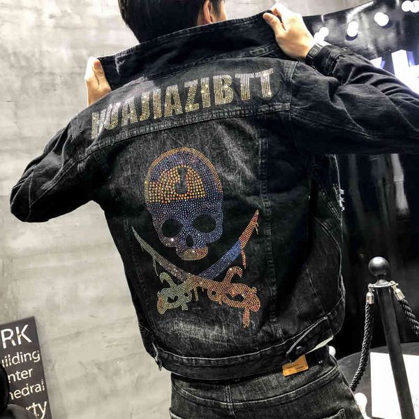 men's jackets yasugupra man's jean jacket, male-style punk skull jacket with diamond pendant 2agb, Black;brown
men's jackets yasugupra man's jean jacket, male-style punk skull jacket with diamond pendant 2agb, Black;brown
