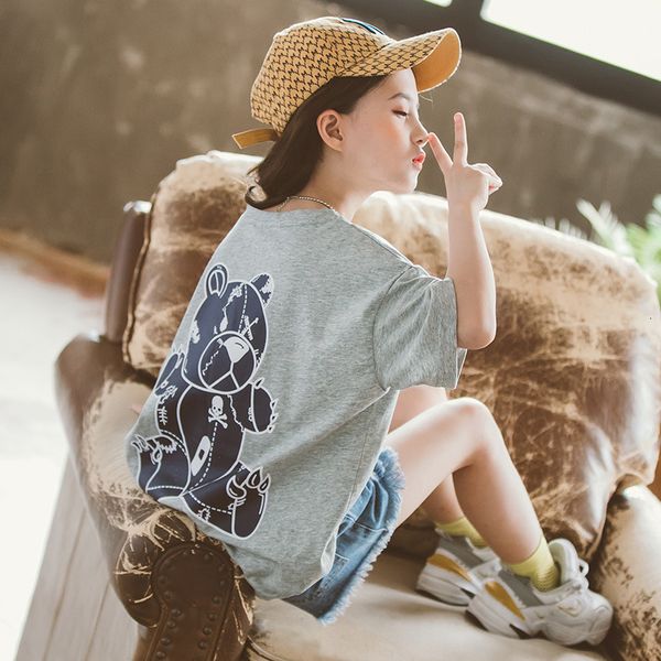 2020 sleeve korean t-shirt girls' summer new short foreign style printed cotton fashion, Black;white
2020 sleeve korean t-shirt girls' summer new short foreign style printed cotton fashion, Black;white