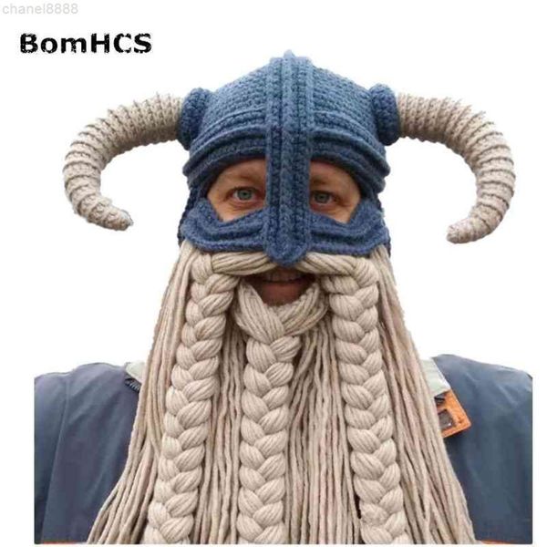 bomhcs vikings beani beard horn hats handmade knitted caps men's women birthday cool gifts party mask y201024, Blue;gray
bomhcs vikings beani beard horn hats handmade knitted caps men's women birthday cool gifts party mask y201024, Blue;gray