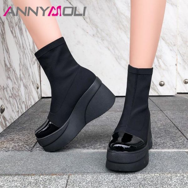 boots annymoli extreme high heel woman natural genuine leather ankle platform wedges short ladies shoes black
boots annymoli extreme high heel woman natural genuine leather ankle platform wedges short ladies shoes black