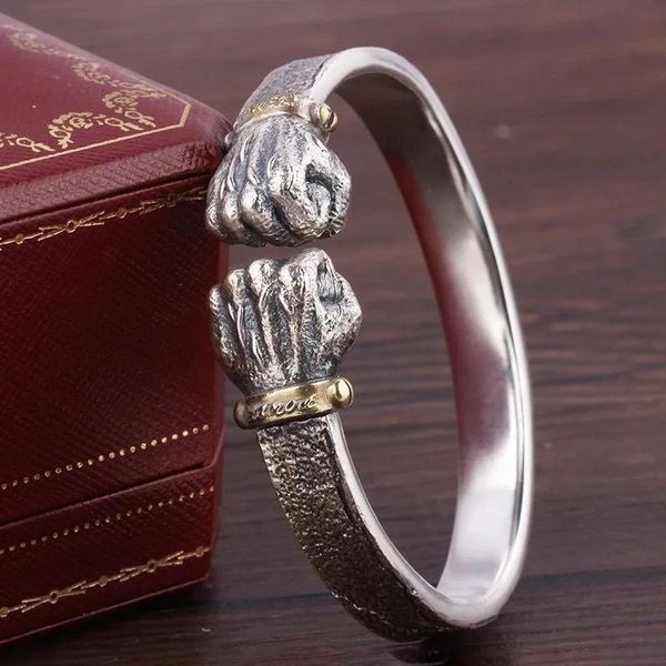 bangle european and american vintage silver color fist open bracelet punk rock motorcycle jewelry for men, Black
bangle european and american vintage silver color fist open bracelet punk rock motorcycle jewelry for men, Black