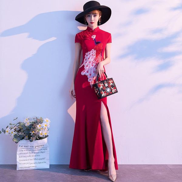 ethnic clothing floral satin female slim qipao red chinese wedding prom dress gown large size short sleeve cheongsams vintage long vest
ethnic clothing floral satin female slim qipao red chinese wedding prom dress gown large size short sleeve cheongsams vintage long vest