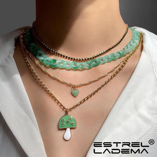 chains green multi layer enamel big mushroom acrylic thick chain necklace for women heart crystal tennis necklaces collar jewelry, Silver
chains green multi layer enamel big mushroom acrylic thick chain necklace for women heart crystal tennis necklaces collar jewelry, Silver