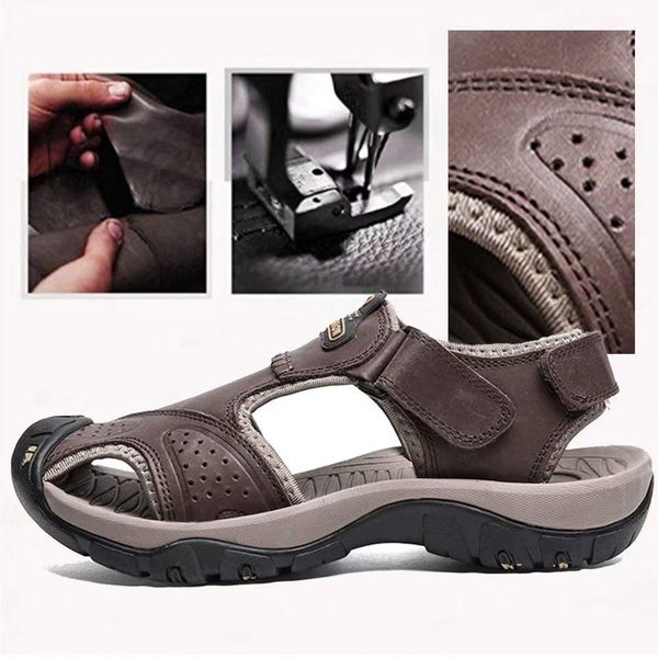 new fashion summer beach breathable men sandals genuine leather mens sandal man causal shoes plus size 39-48, Black
new fashion summer beach breathable men sandals genuine leather mens sandal man causal shoes plus size 39-48, Black