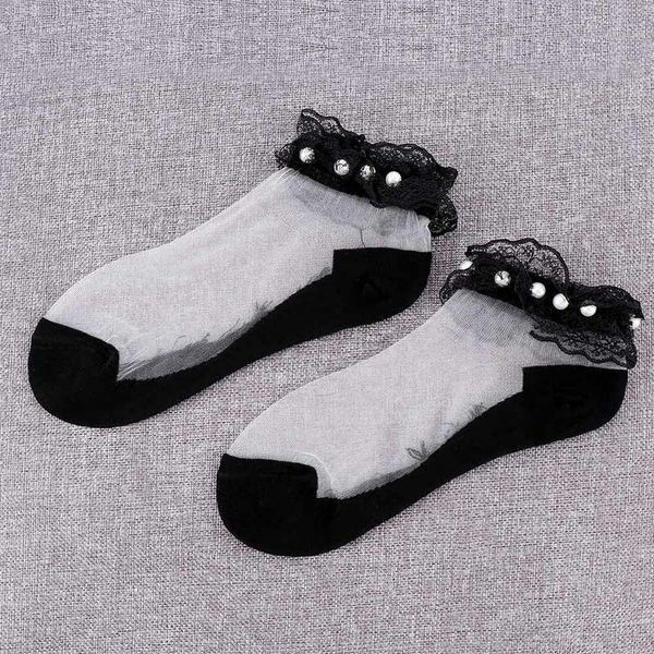 fashion transparent crystal sitting lace side pearl short tube thin woman boat female socks, Black;white
fashion transparent crystal sitting lace side pearl short tube thin woman boat female socks, Black;white