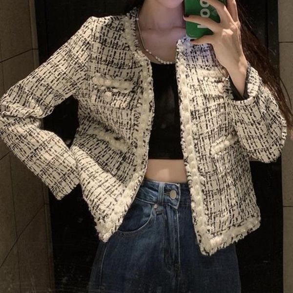 women's jackets short white fragrance coat for women in spring and autumn winter, Black;brown
women's jackets short white fragrance coat for women in spring and autumn winter, Black;brown