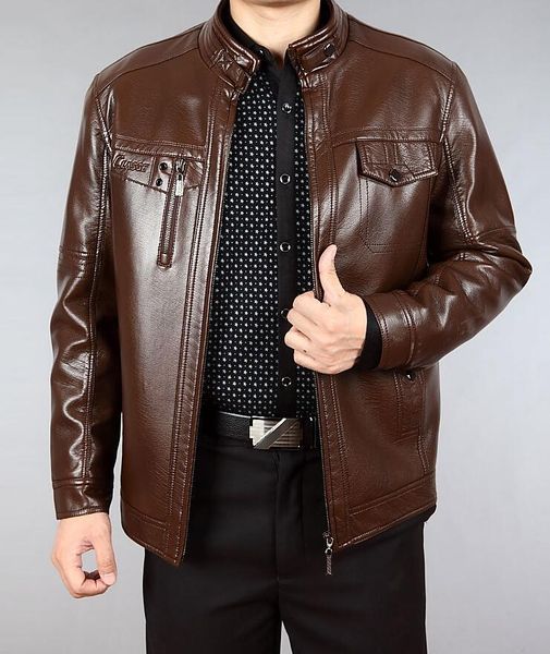 men's fur & faux stand collar brown man pu leather jacket men casual jackets male clothing loose mens coats spring autumn, Black
men's fur & faux stand collar brown man pu leather jacket men casual jackets male clothing loose mens coats spring autumn, Black