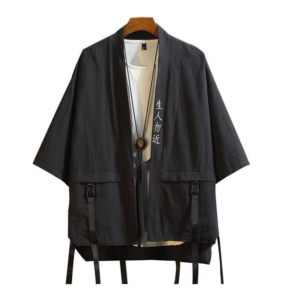 men's jackets streetwear men letters & floral embroidery black kimono jacket drop shoulder mens hoari buckle strap ribbons summer t, Black;brown
men's jackets streetwear men letters & floral embroidery black kimono jacket drop shoulder mens hoari buckle strap ribbons summer t, Black;brown