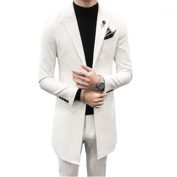 men's suits & blazers white mens suit two-piece wedding party dress black brown gray blazer trousers vest 2021, White;black
men's suits & blazers white mens suit two-piece wedding party dress black brown gray blazer trousers vest 2021, White;black