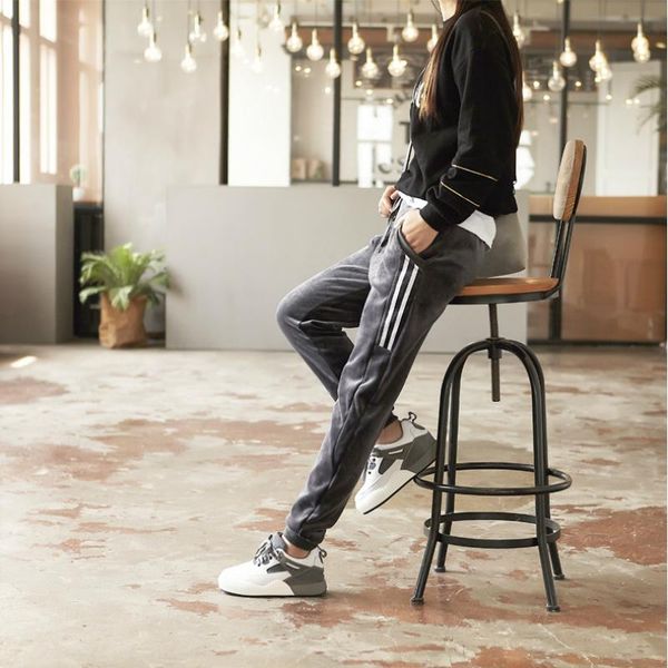 women's pants & capris lyfzous velvet harem women velour spring striped sweatpants casual trousers autumn bf style loose for woman, Black;white
women's pants & capris lyfzous velvet harem women velour spring striped sweatpants casual trousers autumn bf style loose for woman, Black;white