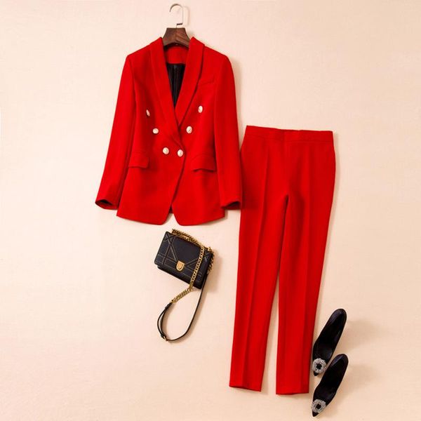 women's two piece pants sale winter 2021 clothing set long sleeve double breasted blazer coats high street office lady pieces, White
women's two piece pants sale winter 2021 clothing set long sleeve double breasted blazer coats high street office lady pieces, White
