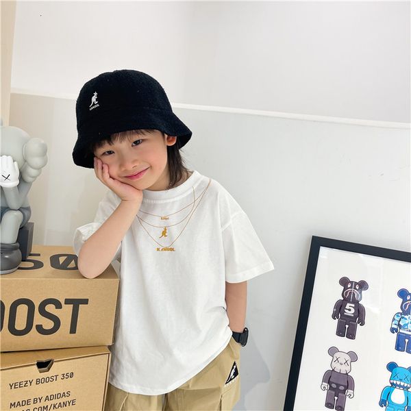 and 2021 spring children's summer ctx new bronzing t-shirt cartoon kangaroo necklace printing fashion short sl, Black;white
and 2021 spring children's summer ctx new bronzing t-shirt cartoon kangaroo necklace printing fashion short sl, Black;white