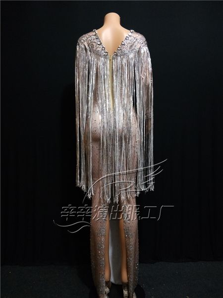 long sleeve crystal tassels long dress evening performance fashion show dresses nightclub female singer concert party show dress, Black;red
long sleeve crystal tassels long dress evening performance fashion show dresses nightclub female singer concert party show dress, Black;red