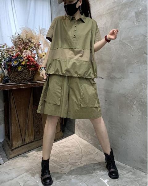 women's tracksuits 21 women short suits summer casual solid color loose pockets buttons turnm-down oversize female wild cotton suit, Gray
women's tracksuits 21 women short suits summer casual solid color loose pockets buttons turnm-down oversize female wild cotton suit, Gray