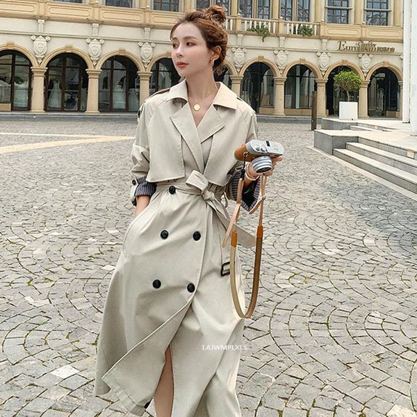 women's trench coats 2021 korean autumn elegant coat long british double breasted fy138, Tan;black
women's trench coats 2021 korean autumn elegant coat long british double breasted fy138, Tan;black