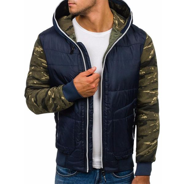 running jackets men autumn winter warm coat camouflage patchwork long sleeved zipper hooded cotton parkas jacket casual, Black;red
running jackets men autumn winter warm coat camouflage patchwork long sleeved zipper hooded cotton parkas jacket casual, Black;red