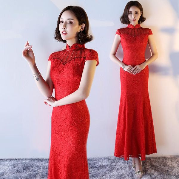 ethnic clothing red cheongsam women traditional dress wedding qipao lace embroidery chinese oriental dresses vestidos formales long
ethnic clothing red cheongsam women traditional dress wedding qipao lace embroidery chinese oriental dresses vestidos formales long