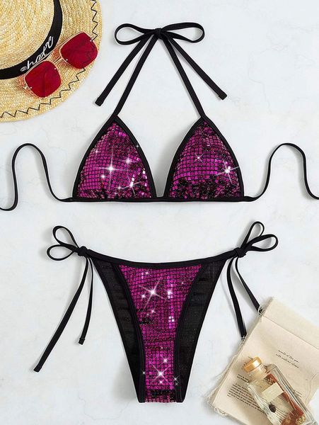 metal fabric triangle tie side bikini swimsuit s8yv#, White;black
metal fabric triangle tie side bikini swimsuit s8yv#, White;black