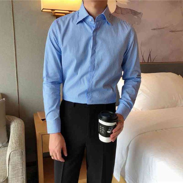 men's shirt business casual formal dress shirts pointed collar striped shirt men's long-sleeved slim social party blouse 210527, White;black
men's shirt business casual formal dress shirts pointed collar striped shirt men's long-sleeved slim social party blouse 210527, White;black