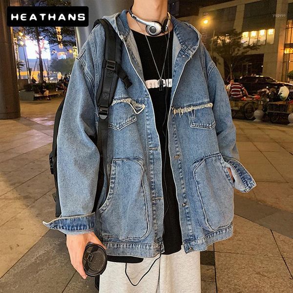 spring autumn mens jean jacket handsome multi-pocket design hooded jaqueta korean style fashion loose plus size veste homme men's jacke, Black;brown
spring autumn mens jean jacket handsome multi-pocket design hooded jaqueta korean style fashion loose plus size veste homme men's jacke, Black;brown