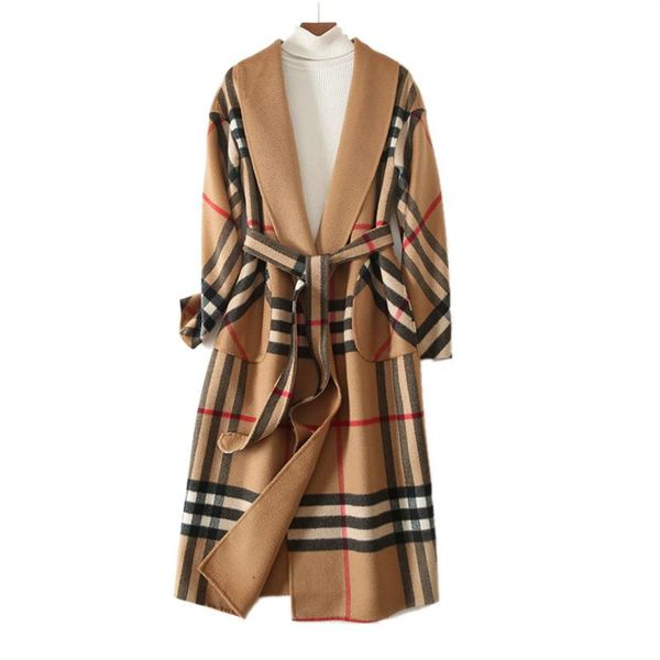 women's wool & blends 2021famous autumn and winter water ripple double-sided woolen coat full loose overcoat double sided cotton, Black
women's wool & blends 2021famous autumn and winter water ripple double-sided woolen coat full loose overcoat double sided cotton, Black