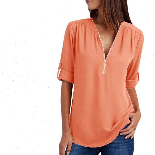 new womens and blouses 5xl women shirt ladies zipper button long sleeves loose chiffon shirt casual summer hot, White
new womens and blouses 5xl women shirt ladies zipper button long sleeves loose chiffon shirt casual summer hot, White