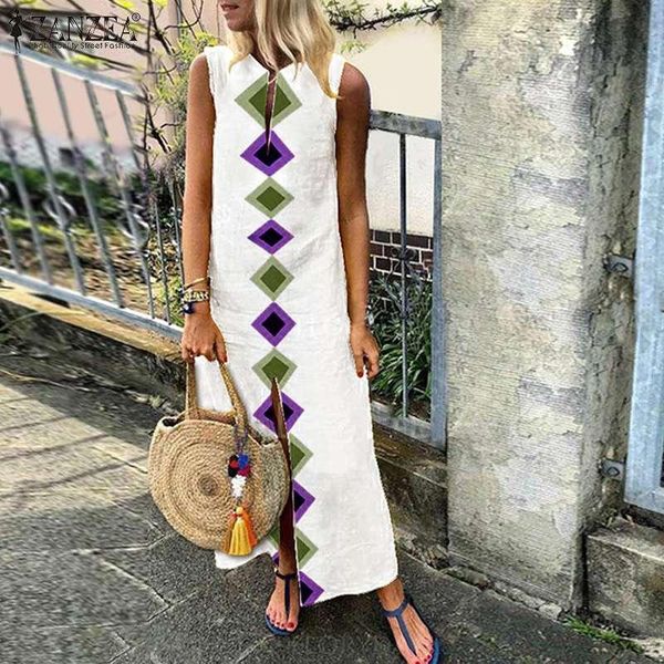 casual dresses women's sundress zanzea 2021 fashion geometric printed maxi dress bohemian sleeveless sarafans vestidos female v-neck pa, Black;gray
casual dresses women's sundress zanzea 2021 fashion geometric printed maxi dress bohemian sleeveless sarafans vestidos female v-neck pa, Black;gray