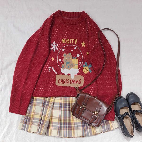 women's sweaters ugly christmas sweater women knitted pullover winter cute bear soft girl jumper vintage kawaii cartoon long sleev, White;black
women's sweaters ugly christmas sweater women knitted pullover winter cute bear soft girl jumper vintage kawaii cartoon long sleev, White;black