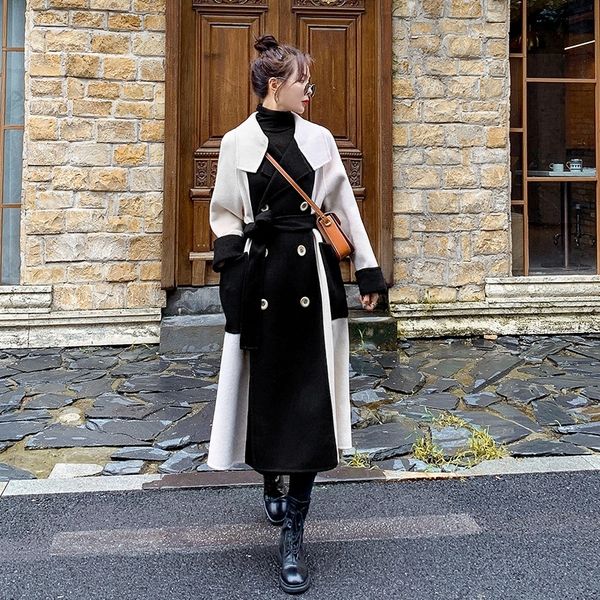 trench coat outwear hit color woolen coat women elegant full sleeve lapel collar trench 2021 new spring woolen mantel, Black;brown
trench coat outwear hit color woolen coat women elegant full sleeve lapel collar trench 2021 new spring woolen mantel, Black;brown