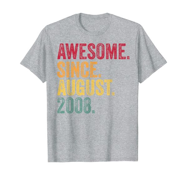 awesome since august 2008 11th birthday gift vintage retro t-shirt, White;black
awesome since august 2008 11th birthday gift vintage retro t-shirt, White;black
