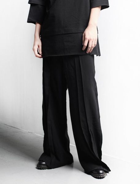 men's pants brand trousers trend casual loose pleated wide leg floor dragging lace up large, Black
men's pants brand trousers trend casual loose pleated wide leg floor dragging lace up large, Black